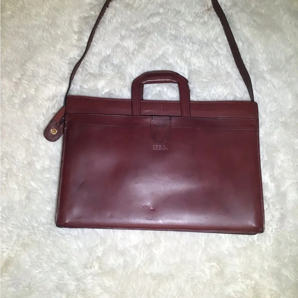 Hartmann vintage brown leather briefcase